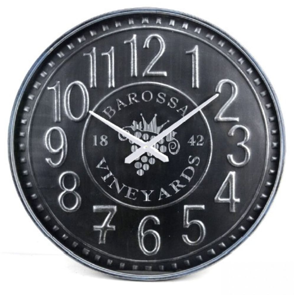 Barossa Valley Pressed Metal/Glass Front Wall Clock