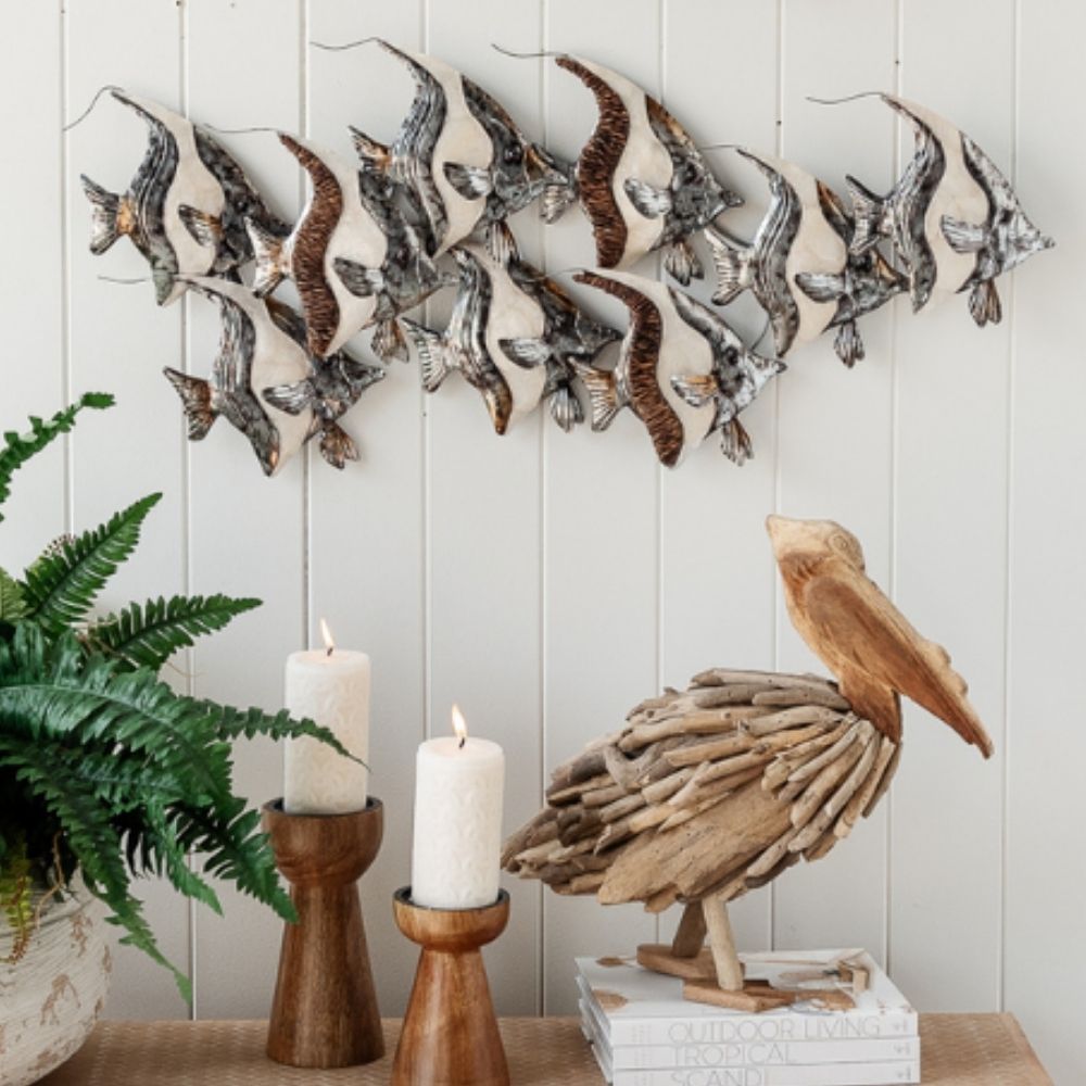 Capiz/Abaca Long School Banner Fish Wall Art