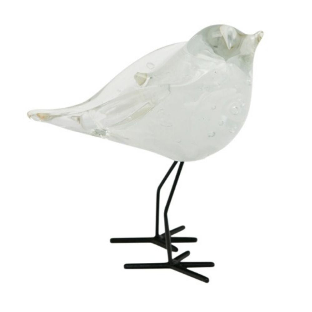 Snowy the Standing Glass Bird
