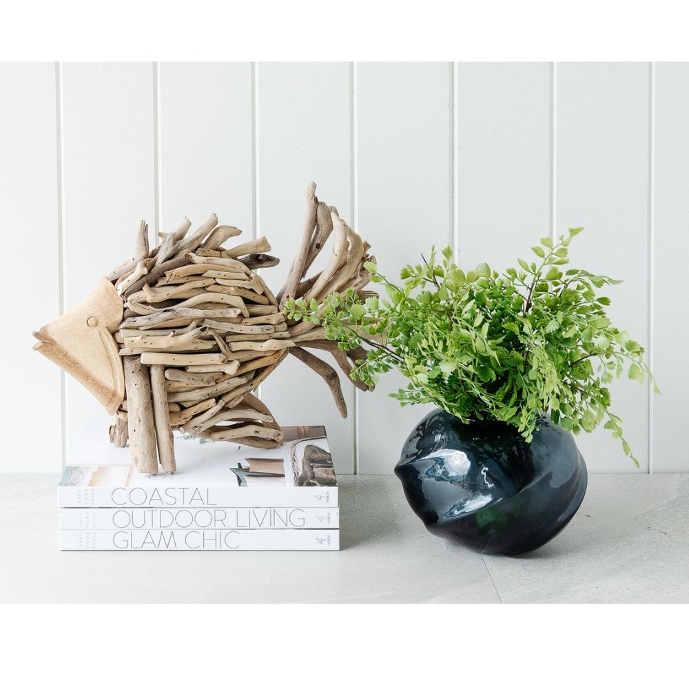 Carly Glass Vase/T-Lite Holder - Dark Blue (Set of 2)