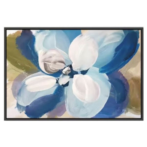 Blue Floral Canvas Artwork